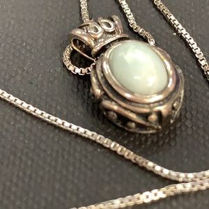 Sterling Silver Pendant with Glass Bead Necklace 🌈